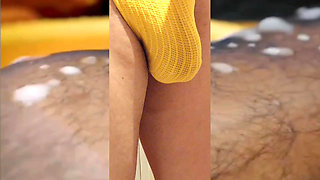 Yellow jockstrap bulge
