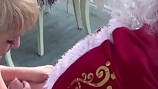 Santa Makes It Snow on 3 Naughty Girls