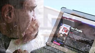 Glamour hottie takes a large dick