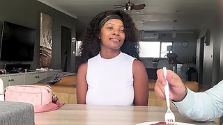 I stretched this 18YO EBONY INFLUENCER until her TIGHT PUSSY