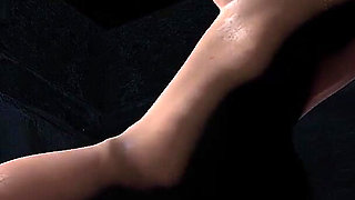 Blonde Girl on Top of a Dildo Sex Machine