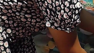Vaishnavy Pee and Wash in Nighty Bathroom Scene