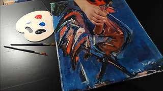 Horny Artist Cock Massage Cumshot