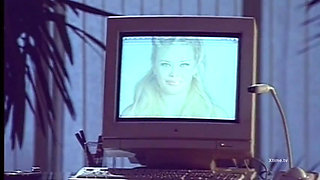 Brunette in red sexy lingerie gives a deep blowjob and receives a shower of cum in face