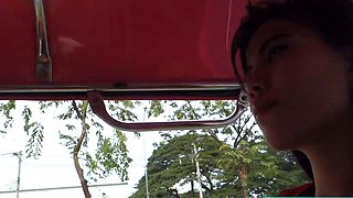 Petite Thai MILF picked up for horny sex