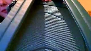 Redhead babe masturbates in the bathtube