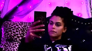 Shemale tranny enjoying solo masturbation