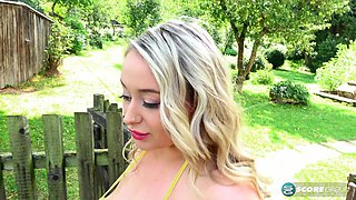 Rachel Azianis Outdoor Oiled Big-Tits Striptease