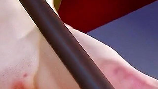 Ginger teen Aurora anal fucked by thick cock in pub