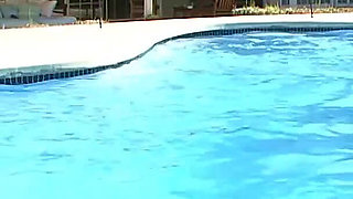 Hot Blonde Ally Ann POV Deepthroat Blowjob Facial by Pool
