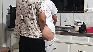 The Maid Got Fucked in the Ass in the Kitchen While Washing the Dishes.