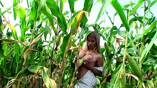 Big Boobed Blonde Masturbates With A Dildo In The Bathroom