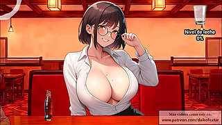 Spanish audio JOI. Fill the cum glass with your friends for your girlfriend. The waitress helps you!