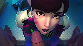 D.va Beach Morning Anal Sex & Night Sloppy Blowjob Facial - Overwatch 3D Animation
