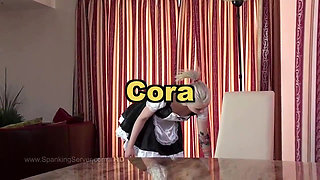 Maid Cora ass whip