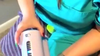 Sperm bank nurse in New York uses a matching to collect my cum