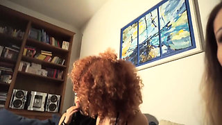 Three femdom girls love to play with their slaves