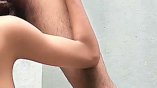 Caught Outdoor Hardcore Sex of Skinny Girl with Her Step Brother