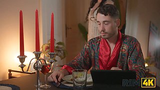 Rim4k. handsome brunette’s rimming wish comes true