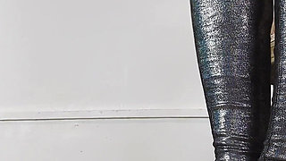 Shoeplay and Walking in Holo High Heel Thigh High Boots (shoe Collection) - Dame Olga 4K (718)