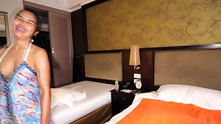 Thai MILF wife gives husband a rimjob massage