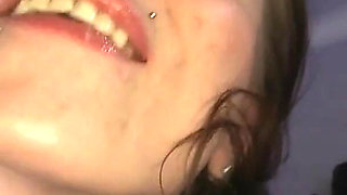Redhead Slut & Brunette Suck Cock in Wild Bukkake