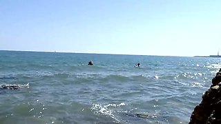 Blonde slut gets double penetration at the beach with Kevin White, Terry Kemaco, Tamara Val