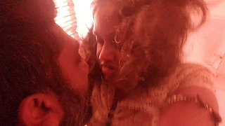 Father in Law's Gigantic Dick Hangs Out Under His Sarom for Step Daughter