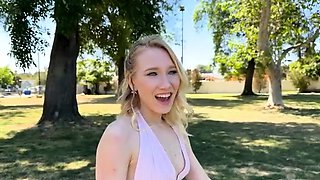 Blonde tight pussy babe solo toy fun in glamour masturbation