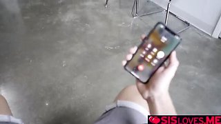 Stepsister Michelle Anderson spreads her pussy for stepbrother Duncan Saint to lick