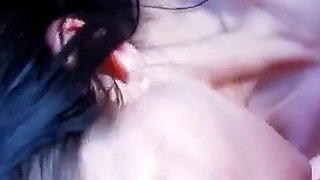 Horny skinny teen Vladana in an outdoor threesome with big cocks