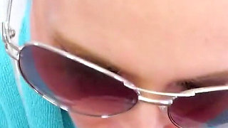 Long legs blonde Lacy Cummings POV blowjob swallow