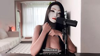 ASMR session with beautiful Asian girl Sad Miss showcasing her long legs and big booty