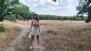 Slave Tih Is Punished to Show His Naked Pussy on the Highway