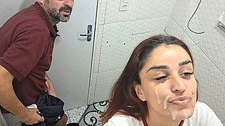 Skinny Latina Amateur Fanny Squirting Gets Fucked Doggy Style in Bar Bathroom by Stranger - No Condom 4K