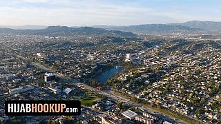 Stranded muslim hotty gets help from usa stud and rewards him with her Tight Pussy