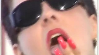 Amazing Threesome With Two Hot Sluts In Glasses And Black Stockings