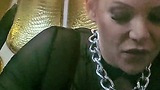 Stina Stone Femdom Smoking Human Ashtray Spitting Humiliation by German Mistress in Leather Gloves
