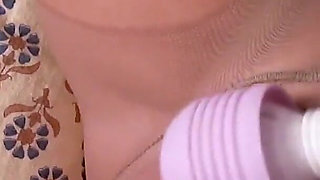 American MILF Blake Is Toying Her Tight Slit with a Wand Massager