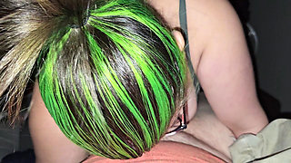 Green Haired Wife Sucks and Fucks