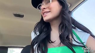 Starbucks Barista Cami Strella Fired After Public Car Fuck - Big Booty Latina MILF Doggystyle & Blowjob