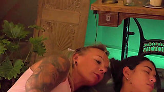 Glamping Threesome, Tattooed MILF Wakes up Couple and Spoils the Guy