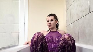 Busty brunette solo masturbation