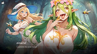 Satisfying hentai animation featuring a group of monster girls in a naughty test