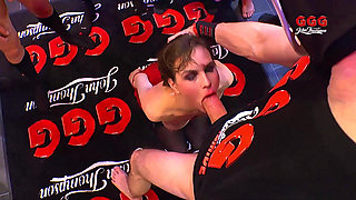 Luisa Swallows Loads in Wild Ggg Bukkake Gangbang!