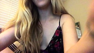 Blonde tight pussy babe solo toy fun in glamour masturbation