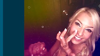 Blonde Sophia Burns Gags on Massive Big-Cock Loads at Gloryhole While Deepthroating Cock After C