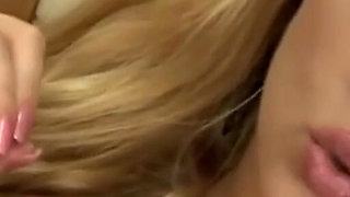 Sexy Blonde MILF with Big Tits Masturbates Her Wet Pussy with a Dildo