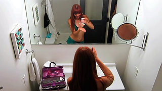 Blonde Babes Wild Lesbian Toy Play and Kissing