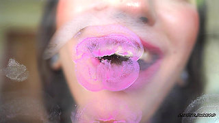 Nasty Messy Purple Lipgloss Kiss Spit Kissing